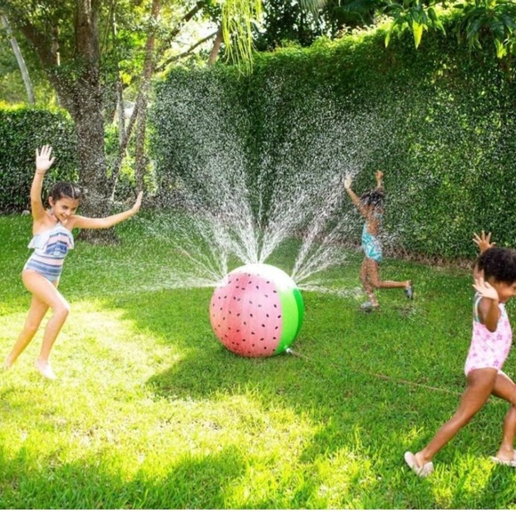 Giant Watermelon Beach Ball Sprinkler by Poolcandy - Picture 4 of 6